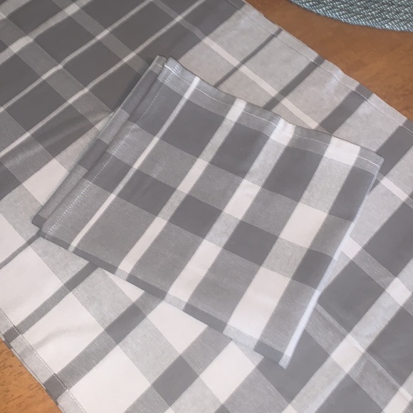 Quiltina New In Package set of four placemats, gray checkered 100% cotton BOGO 🌻 - Picture 11 of 13